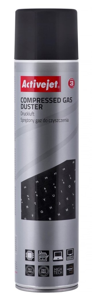 Activejet AOC-201 Sprężone powietrze (600 ml) Powietrze w sprayu do czyszczenia, łatwo czyści trudno dostępne miejsca.