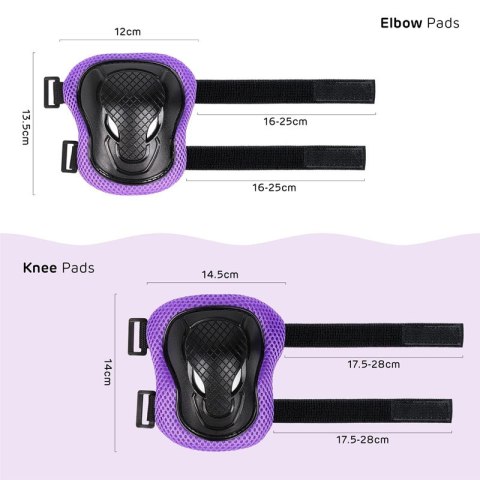 Kask i ochraniacze dla dzieci - Fioletowy - Zestaw 7w1 na rower, rolki, deskorolkę Kask i ochraniacze dla dzieci - Fioletowy - Zestaw 7w1 na rower, rolki, deskorolkę
