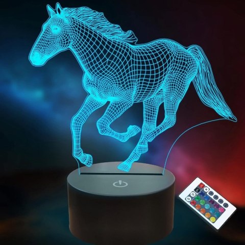 Lampka stojąca 3D KOŃ KONIK 16 Kolorów LED - Lampka na pilota Lampka stojąca 3D KOŃ KONIK 16 Kolorów LED - Lampka na pilota