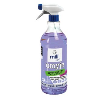 MILL CLEAN UMYJE płyn do mycia szyb, luster, glazury o zapachu Maciejki 1,22l (opak.zb 9 szt.)