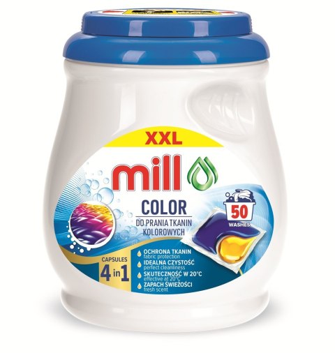 MILL PROFFESIONAL Duo Caps kapsułki do prania kolorowych ubrań Color 50 szt. (opak.zb 4 szt.) MILL PROFFESIONAL Duo Caps kapsułki do prania kolorowych ubrań Color 50 szt. (opak.zb 4 szt.)
